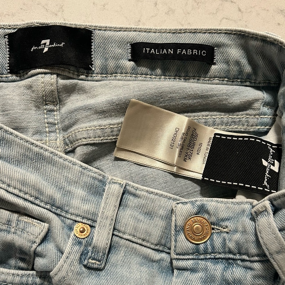 7 For All Mankind Malibu Wash Dojo Tailorless Stretch Bootcut Trouser FlareJeans - Picture 9 of 16